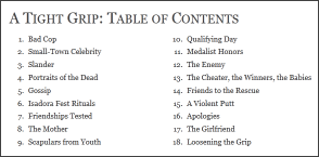 Read the Table of Contents for A Tight Grip